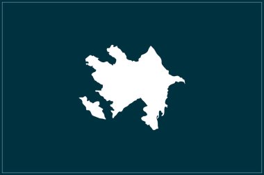 Beyaz renk haritası konsepti Azerbaycan 'ın mavi arka planında izole edildi - Vektör illüstrasyonu