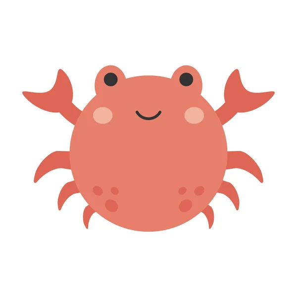 Illustration Des Krebsvektors Niedliches Tierkreiszeichen Rundes Symbol Krabbe Krebstier Symbol — Stockvektor