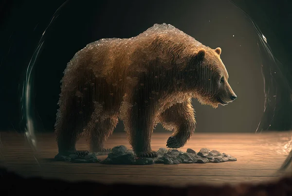 majestic bear on a clean background symbolizing the bear market in cryptocurrencies. Cryptocurrencies concept.