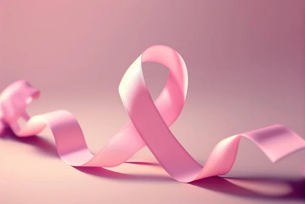 World cancer day. Healthcare and medicine concept, pink ribbon for breast cancer awareness, light pink background. Disease.