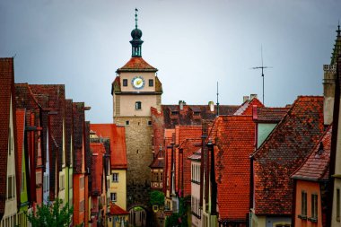 Bavyera 'nın Rothenburg şehrinde güzel bir gün..