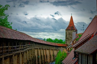 Bavyera 'nın Rothenburg şehrinde güzel bir gün..