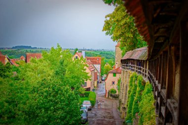 Bavyera 'nın Rothenburg şehrinde güzel bir gün..