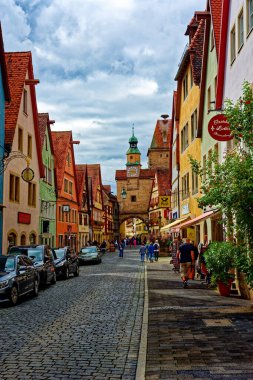 Bavyera 'nın Rothenburg şehrinde güzel bir gün..