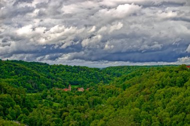 Bavyera 'nın Rothenburg şehrinde güzel bir gün..