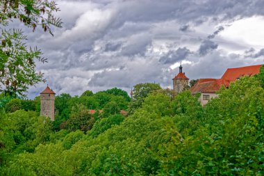 Bavyera 'nın Rothenburg şehrinde güzel bir gün..