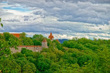 Bavyera 'nın Rothenburg şehrinde güzel bir gün..