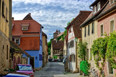 Bavyera 'nın Rothenburg şehrinde güzel bir gün..