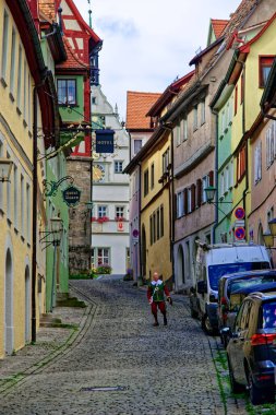 Bavyera 'nın Rothenburg şehrinde güzel bir gün..