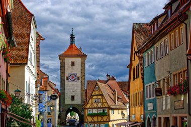 Bavyera 'nın Rothenburg şehrinde güzel bir gün..