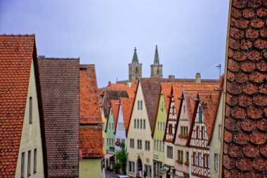 Bavyera 'nın Rothenburg şehrinde güzel bir gün..