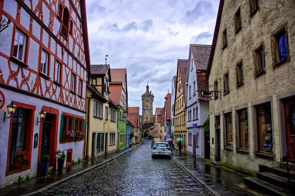 Bavyera 'nın Rothenburg şehrinde güzel bir gün..