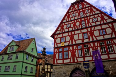 Bavyera 'nın Rothenburg şehrinde güzel bir gün..