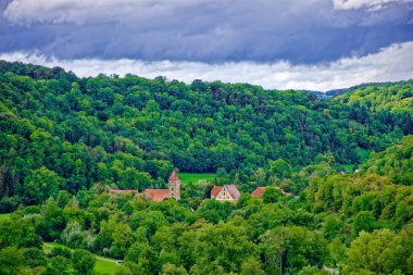 Bavyera 'nın Rothenburg şehrinde güzel bir gün..