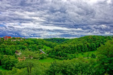 Bavyera 'nın Rothenburg şehrinde güzel bir gün..