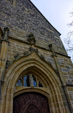 Rothenburg ob der Tauber Ortaçağ kasabasında bahar günü. 