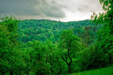 Fırtınada Bavyera 'nın güzel manzaraları.