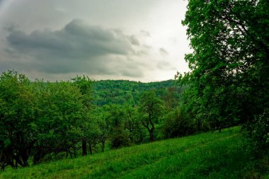 Fırtınada Bavyera 'nın güzel manzaraları. 