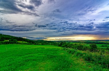 Fırtınada Bavyera 'nın güzel manzaraları. 