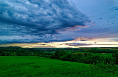Fırtınada Bavyera 'nın güzel manzaraları.