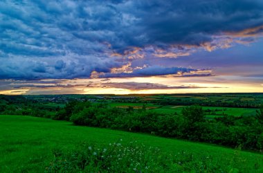 Fırtınada Bavyera 'nın güzel manzaraları.