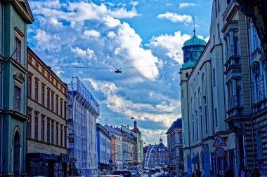 Bamberg şehrinde harika bir gün Yağmurlu bir havada.