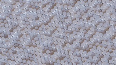 3D Geleceğsel altıgen beyaz arkaplan Soyut geometrik ızgara deseni