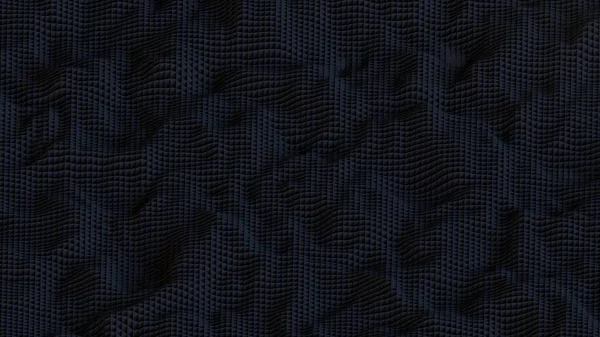 Futuristic Cubes Dark Fondo Negro Ondulado Mosaico Geométrico Abstracto Rejilla — Foto de Stock