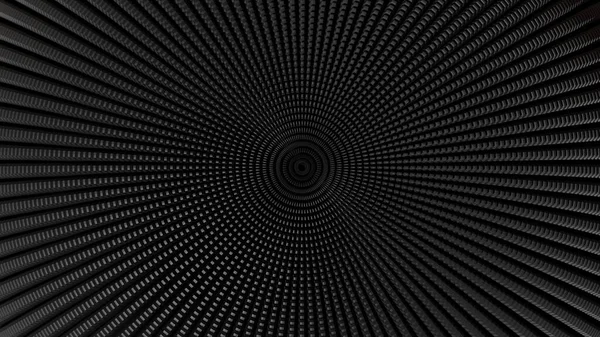 円型3次元未来形立方体暗黒背景抽象幾何学的グリッドパターン — ストック写真