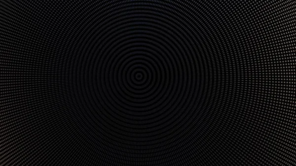 Kruhový Vzor Futuristické Kostky Tmavě Černé Pozadí Abstraktní Geometrická Mřížka — Stock fotografie