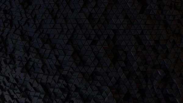 Futuristiska Trianglar Mörk Svart Bakgrund Abstrakt Lågpoly Geometriskt Rutmönster — Stockfoto