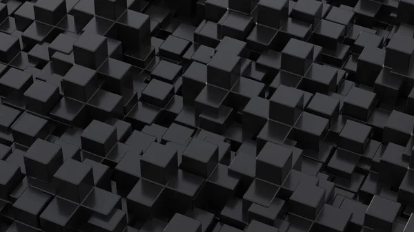 Futuristiska Kuber Mörk Svart Bakgrund Abstrakta Geometriska Mosaik Rutnät Fyrkantiga — Stockfoto