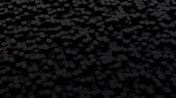 Трехмерный Футуристический Шестиугольный Темно Черный Фон Абстрактная Геометрическая Сетка — стоковое фото