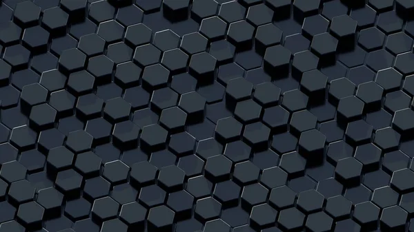 Futurista Hexagonal Escuro Preto Fundo Abstrato Padrão Grade Geométrica — Fotografia de Stock