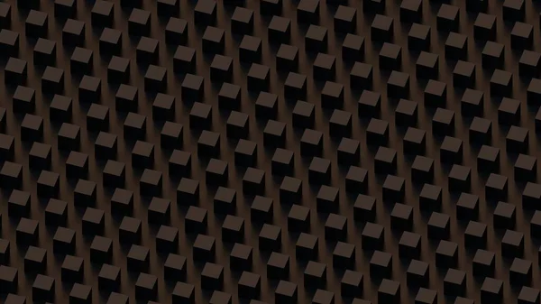 3D未来的立方体ダークブラック背景抽象幾何学的モザイクグリッド正方形のタイルパターン — ストック写真
