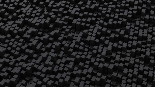 Cubos Futuristas Fondo Negro Oscuro Mosaico Geométrico Abstracto Rejilla Patrón — Foto de Stock