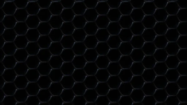 Futuristischer Sechseckiger Dunkelschwarzer Hintergrund Abstraktes Geometrisches Gittermuster — Stockfoto
