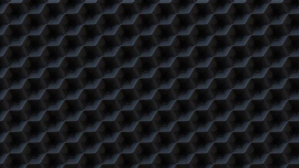 Futuristiska Hexagonal Mörk Svart Bakgrund Abstrakt Geometriskt Rutmönster — Stockfoto