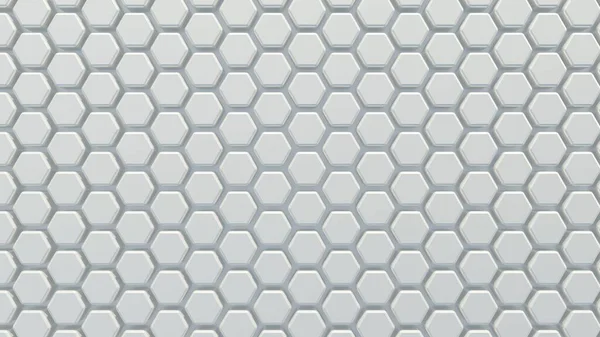 Fondo Blanco Hexagonal Futurista Patrón Cuadrícula Geométrica Abstracta — Foto de Stock