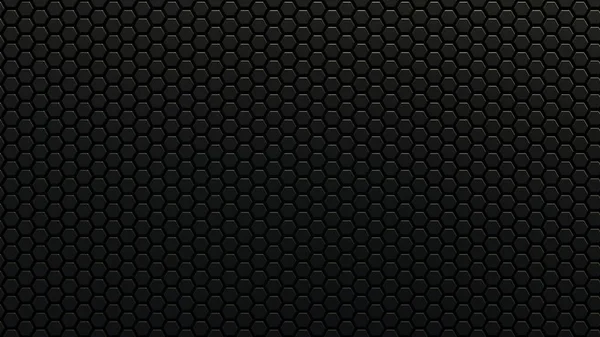 Futuristic Hexagonal Dark Black Background Abstract Geometric Grid Pattern — Stock Photo, Image