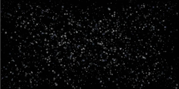 Confettis Paillettes Argentées Sur Fond Noir Illustration Une Goutte Particules — Image vectorielle
