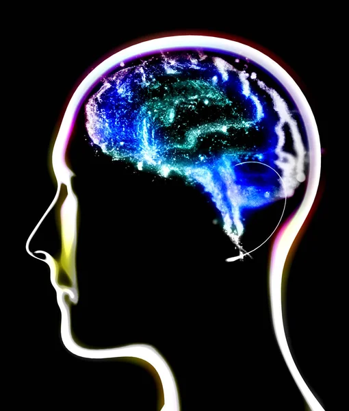 Část Mozku Viděná Profilu Části Mozku Degenerativní Nemoci Parkinson Synapse — Stock fotografie