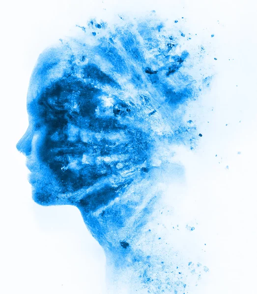 Yüzü Yandan Görüldü Beyin Sorunları Dejeneratif Hastalık Bipolar Bozukluk Hastalık — Stok fotoğraf
