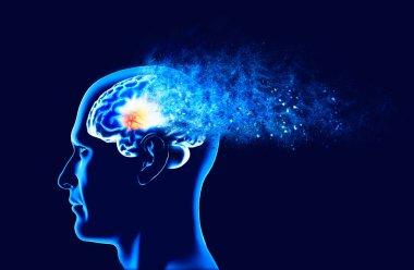 Hafıza kayıpları, bazı şeyleri unutmak, dejeneratif hastalıklar. Beyin sorunları. Parkinson ve Alzheimer hastalığı. Akıl sağlığı. Felç, sinapslar ve nöronların etkileşimi. 3d oluşturma