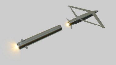 Ground Launched Small Diameter Bomb is a weapon launched from ground-based missile systems. Glsdb. The SDB and rocket motor separated at altitude and the bomb used a semi-active laser. 3d rendering clipart