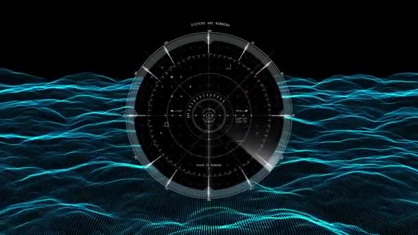 Спутниковый Обзор Земли Военных Операций Научной Фантастики Ночного Видения Голубыми — стоковое видео