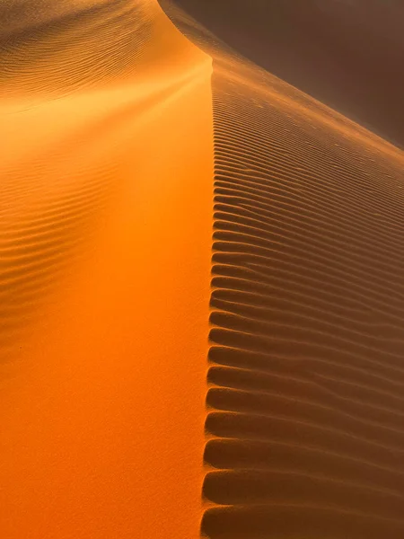 Dunes Szahara Sivatagban Merzouga Sivatag Homokszemek Alkotó Kis Hullámok Dűnék — Stock Fotó