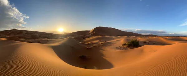 Dune Nel Deserto Del Sahara Deserto Merzouga Granelli Sabbia Che — Foto Stock
