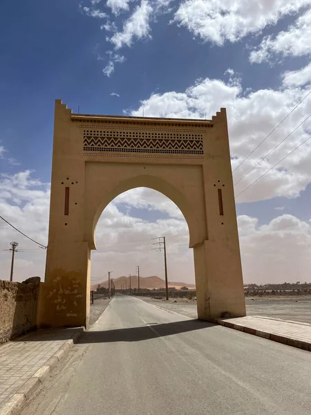 Morocco Africa 2023 Gateway Sahara Desert Sand Dunes Background Merzouga —  Fotos de Stock