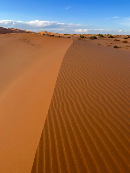Merzouga Erg Chebbi Dunes Morocco Africa Panoramic View Dunes Sahara — Zdjęcie stockowe